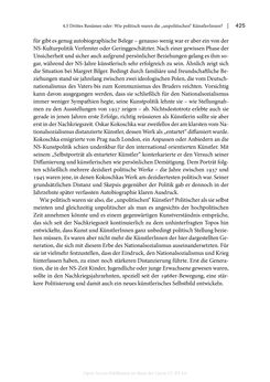Bild der Seite - 425 - in Zeitwesen - Autobiographik österreichischer Künstlerinnen und Künstler im Spannungsfeld von Politik und Gesellschaft 1900–1945
