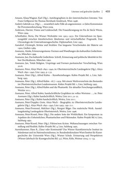 Bild der Seite - 433 - in Zeitwesen - Autobiographik österreichischer Künstlerinnen und Künstler im Spannungsfeld von Politik und Gesellschaft 1900–1945